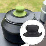 Maxbell Pot Lid Replacement Knob Strong Suction Cup Compact Pan Cover Holding Handle Black