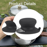 Maxbell Pot Lid Replacement Knob Strong Suction Cup Compact Pan Cover Holding Handle Black