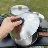 Maxbell Pot Lid Replacement Knob Strong Suction Cup Compact Pan Cover Holding Handle Green