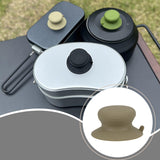 Maxbell Pot Lid Replacement Knob Strong Suction Cup Compact Pan Cover Holding Handle Khaki