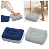 Maxbell Inflatable Foot Pillow Soft Under Desk Foot Support for Airplane Couch Train Blue Gray