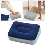 Maxbell Inflatable Foot Pillow Soft Under Desk Foot Support for Airplane Couch Train Blue Gray