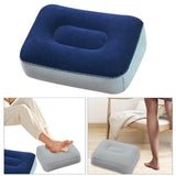 Maxbell Inflatable Foot Pillow Soft Under Desk Foot Support for Airplane Couch Train Blue Gray