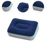 Maxbell Inflatable Foot Pillow Soft Under Desk Foot Support for Airplane Couch Train Blue Gray