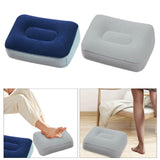 Maxbell Inflatable Foot Pillow Soft Under Desk Foot Support for Airplane Couch Train Blue Gray