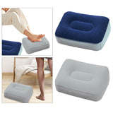 Maxbell Inflatable Foot Pillow Soft Under Desk Foot Support for Airplane Couch Train Blue Gray