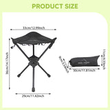 Maxbell Folding Tripod Stool Rotating Foldable Camping Stool Chair for Beach Camping Black