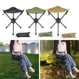 Maxbell Folding Tripod Stool Rotating Foldable Camping Stool Chair for Beach Camping Black