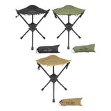 Maxbell Folding Tripod Stool Rotating Foldable Camping Stool Chair for Beach Camping Black