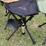 Maxbell Folding Tripod Stool Rotating Foldable Camping Stool Chair for Beach Camping Black