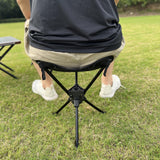 Maxbell Folding Tripod Stool Rotating Foldable Camping Stool Chair for Beach Camping Black
