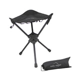 Maxbell Folding Tripod Stool Rotating Foldable Camping Stool Chair for Beach Camping Black