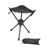 Maxbell Folding Tripod Stool Rotating Foldable Camping Stool Chair for Beach Camping Black