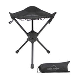 Maxbell Folding Tripod Stool Rotating Foldable Camping Stool Chair for Beach Camping Black