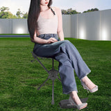 Maxbell Folding Tripod Stool Rotating Foldable Camping Stool Chair for Beach Camping Black