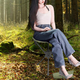 Maxbell Folding Tripod Stool Rotating Foldable Camping Stool Chair for Beach Camping Green