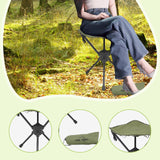 Maxbell Folding Tripod Stool Rotating Foldable Camping Stool Chair for Beach Camping Green