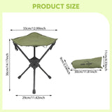 Maxbell Folding Tripod Stool Rotating Foldable Camping Stool Chair for Beach Camping Green