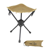 Maxbell Folding Tripod Stool Rotating Foldable Camping Stool Chair for Beach Camping Khaki