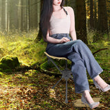 Maxbell Folding Tripod Stool Rotating Foldable Camping Stool Chair for Beach Camping Khaki