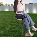 Maxbell Folding Tripod Stool Rotating Foldable Camping Stool Chair for Beach Camping Khaki