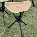 Maxbell Folding Tripod Stool Rotating Foldable Camping Stool Chair for Beach Camping Khaki