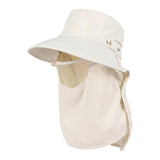 Maxbell Sun Hat with Neck Flap Face Cover Fishing Hat for Camping   Beige