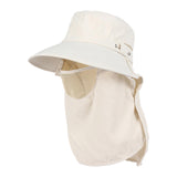 Maxbell Sun Hat with Neck Flap Face Cover Fishing Hat for Camping   Beige