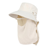 Maxbell Sun Hat with Neck Flap Face Cover Fishing Hat for Camping   Beige
