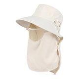 Maxbell Sun Hat with Neck Flap Face Cover Fishing Hat for Camping   Beige