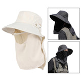 Maxbell Sun Hat with Neck Flap Face Cover Fishing Hat for Camping   Beige