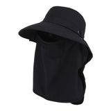 Maxbell Sun Hat with Neck Flap Face Cover Fishing Hat for Camping   Black