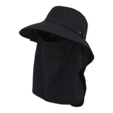 Maxbell Sun Hat with Neck Flap Face Cover Fishing Hat for Camping   Black