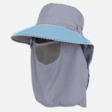 Maxbell Sun Hat with Neck Flap Face Cover Fishing Hat for Camping   Light Gray