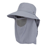 Maxbell Sun Hat with Neck Flap Face Cover Fishing Hat for Camping   Light Gray