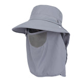 Maxbell Sun Hat with Neck Flap Face Cover Fishing Hat for Camping   Light Gray