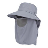 Maxbell Sun Hat with Neck Flap Face Cover Fishing Hat for Camping   Light Gray