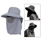 Maxbell Sun Hat with Neck Flap Face Cover Fishing Hat for Camping   Light Gray