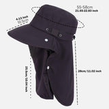 Maxbell Sun Hat with Neck Flap Face Cover Fishing Hat for Camping   Dark Gray