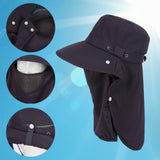 Maxbell Sun Hat with Neck Flap Face Cover Fishing Hat for Camping   Dark Gray