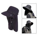 Maxbell Sun Hat with Neck Flap Face Cover Fishing Hat for Camping   Dark Gray