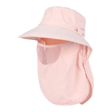 Maxbell Sun Hat with Neck Flap Face Cover Fishing Hat for Camping   Pink