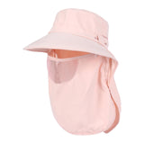Maxbell Sun Hat with Neck Flap Face Cover Fishing Hat for Camping   Pink