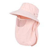 Maxbell Sun Hat with Neck Flap Face Cover Fishing Hat for Camping   Pink
