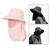 Maxbell Sun Hat with Neck Flap Face Cover Fishing Hat for Camping   Pink
