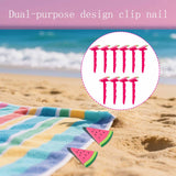 Maxbell 10Pcs Beach Towel Clips Picnic Mat Clips for Poolside Lounging Travel Pink