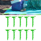 Maxbell 10Pcs Beach Towel Clips Picnic Mat Clips for Poolside Lounging Travel Green