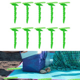 Maxbell 10Pcs Beach Towel Clips Picnic Mat Clips for Poolside Lounging Travel Green