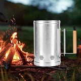 Maxbell Barbecue Chimney Starter Wooden Handle for Kitchen Travelling Indoor Outdoor