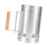 Maxbell Barbecue Chimney Starter Wooden Handle for Kitchen Travelling Indoor Outdoor